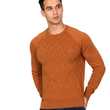 Męski sweter z wzorem w kratę V2