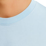 Męska koszulka T-shirt z bawełny – Oddychająca krótki rękaw okrągły dekolt – Mglisty niebieski