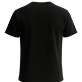 Męska koszulka T-shirt z bawełny – Oddychająca, krótki rękaw, okrągły dekolt – Czarno-skalny