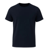Męska koszulka T-shirt z bawełny – Oddychająca, krótki rękaw, okrągły dekolt – Granatowa