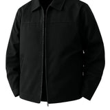 Lekka Twill Kurtka dla Mężczyzn – Czarna – Regular Fit