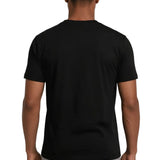 Męska T-shirt Slim-Fit Mercerizowana w Kolorze Czarnym