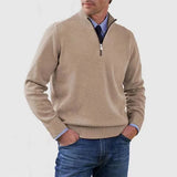 Elegancki Sweter Męski z Półzamkiem