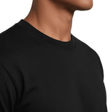 Męska T-shirt Slim-Fit Mercerizowana w Kolorze Czarnym