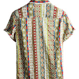 Koszula Retro z Bawełny z Krótkim Rękawem Boho dla Mężczyzn