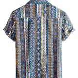 Koszula Retro z Bawełny z Krótkim Rękawem Boho dla Mężczyzn