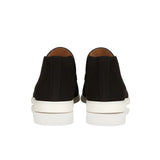 Męskie Zamszowe Mokasyny – Slip-On Chukka Styl, Płaska Podeszwa – Czarny