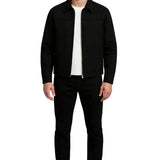Lekka Twill Kurtka dla Mężczyzn – Czarna – Regular Fit