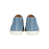 Męskie Zamszowe Mokasyny – Slip-On Chukka Styl, Płaska Podeszwa – Jasnoniebieskie